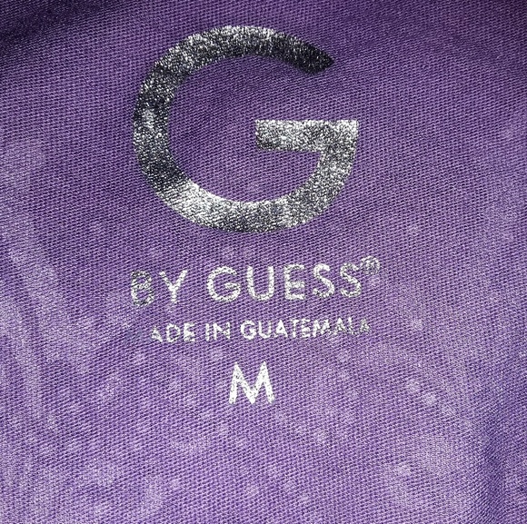 GUESS, Purple, V-neck t-shirt - Picture 5 of 5